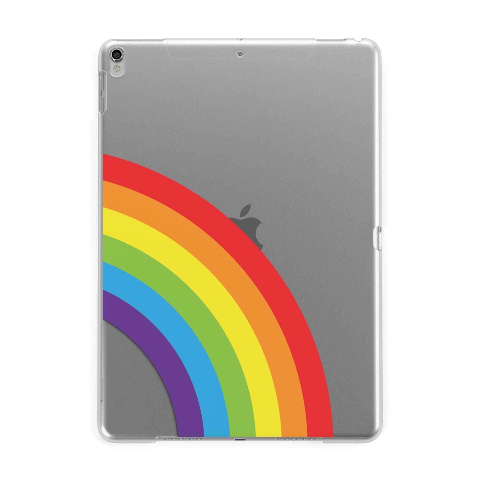 Large Rainbow Apple iPad Silver Case