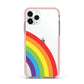 Large Rainbow Apple iPhone 11 Pro in Silver with Pink Impact Case