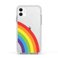Large Rainbow Apple iPhone 11 in White with White Impact Case