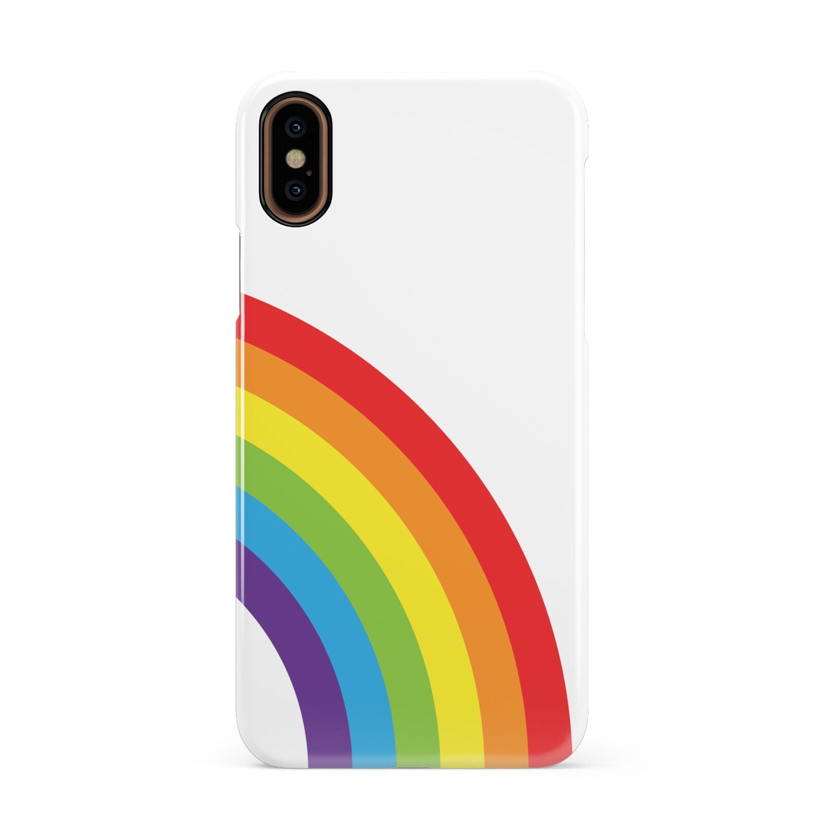 Large Rainbow Apple iPhone XS 3D Snap Case