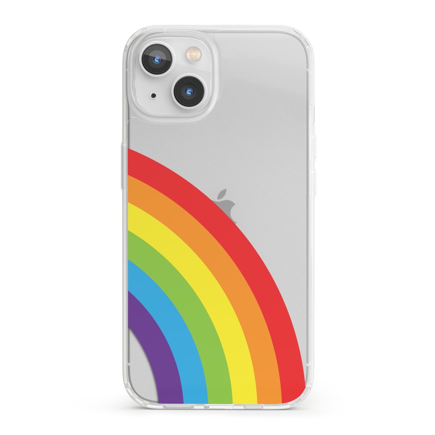 Large Rainbow iPhone 13 Clear Bumper Case