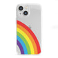 Large Rainbow iPhone 13 Mini Clear Bumper Case