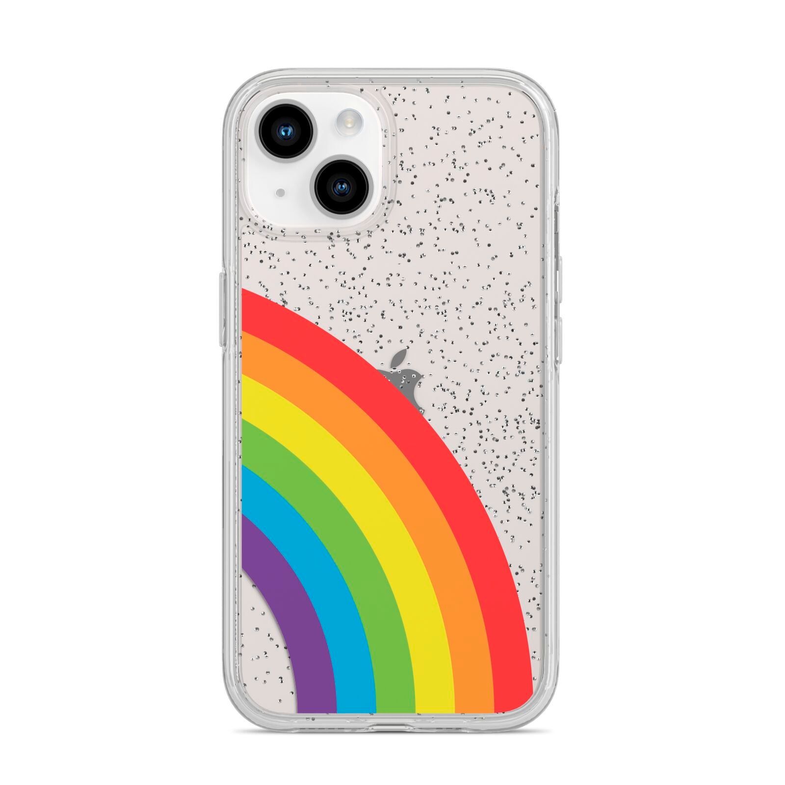 Large Rainbow iPhone 14 Glitter Tough Case Starlight