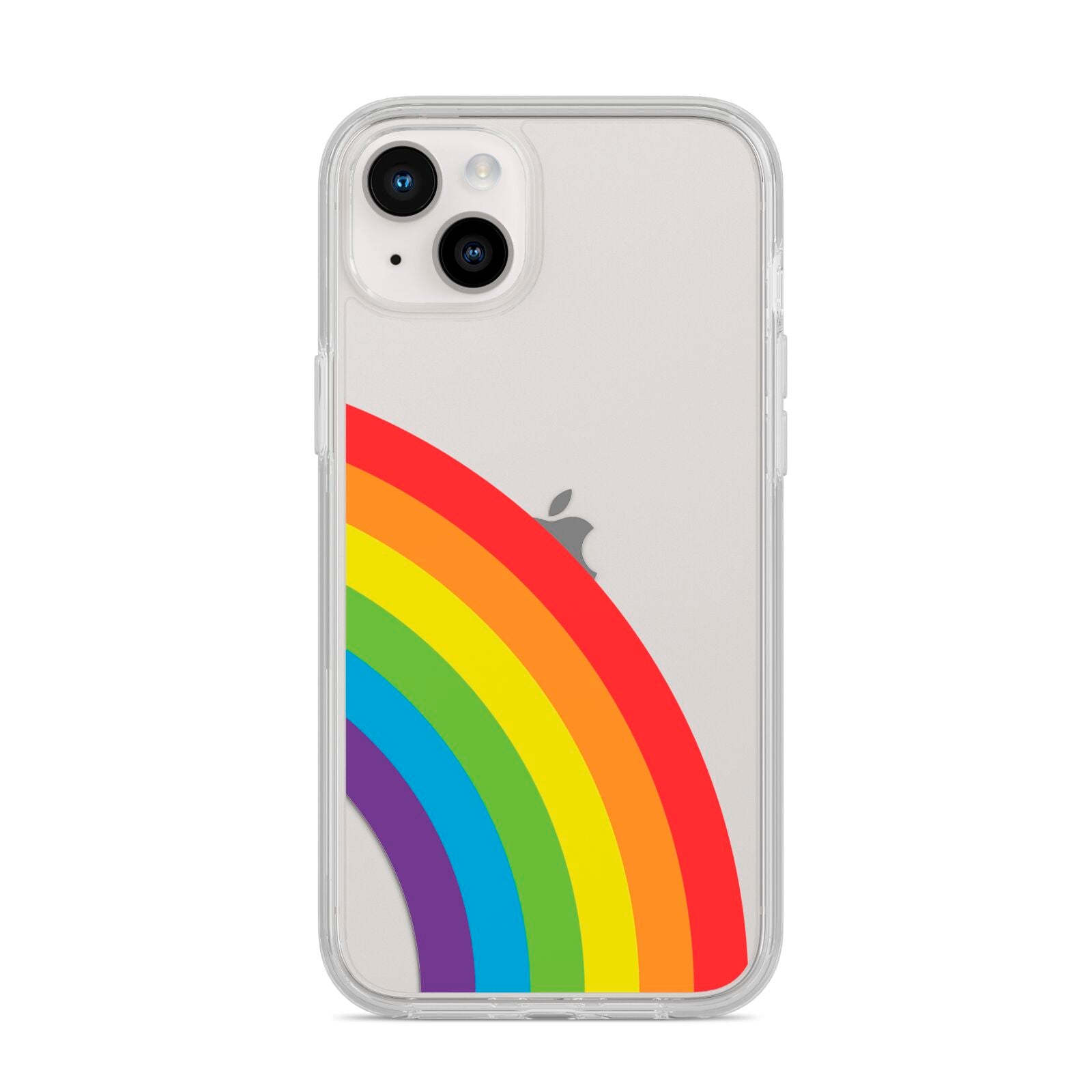 Large Rainbow iPhone 14 Plus Clear Tough Case Starlight
