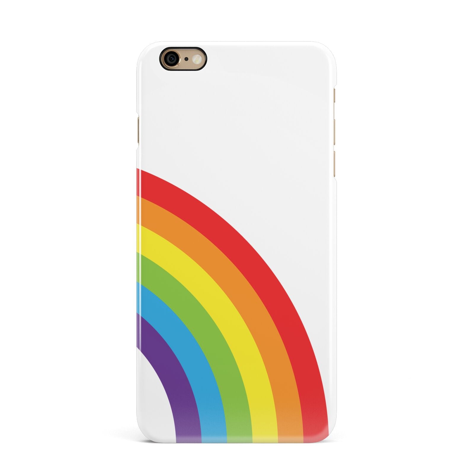 Large Rainbow iPhone 6 Plus 3D Snap Case on Gold Phone