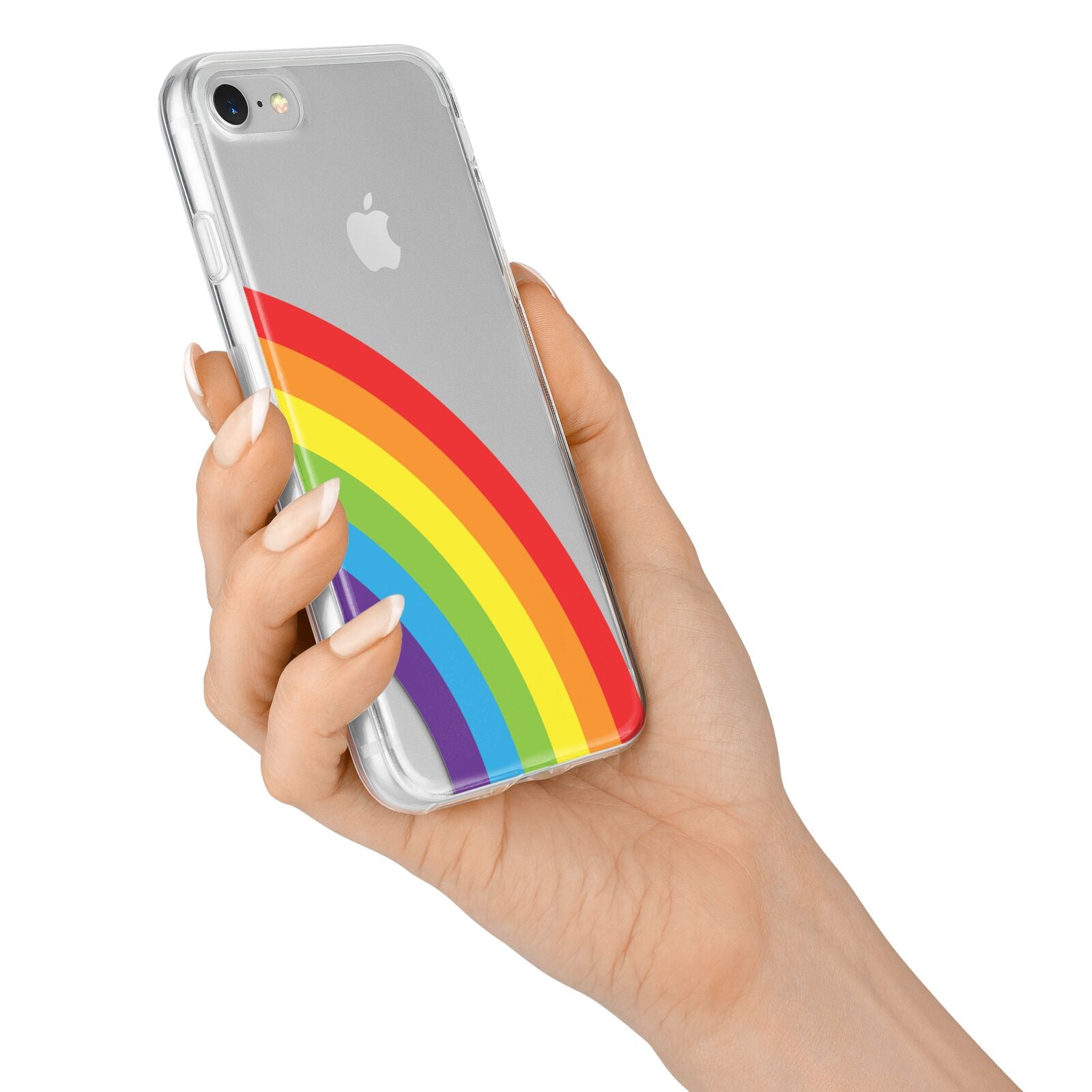 Large Rainbow iPhone 7 Bumper Case on Silver iPhone Alternative Image