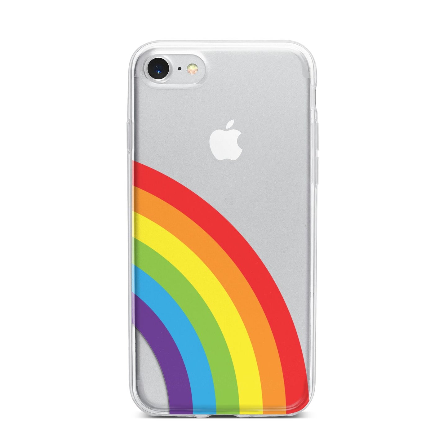 Large Rainbow iPhone 7 Bumper Case on Silver iPhone