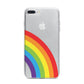 Large Rainbow iPhone 7 Plus Bumper Case on Silver iPhone