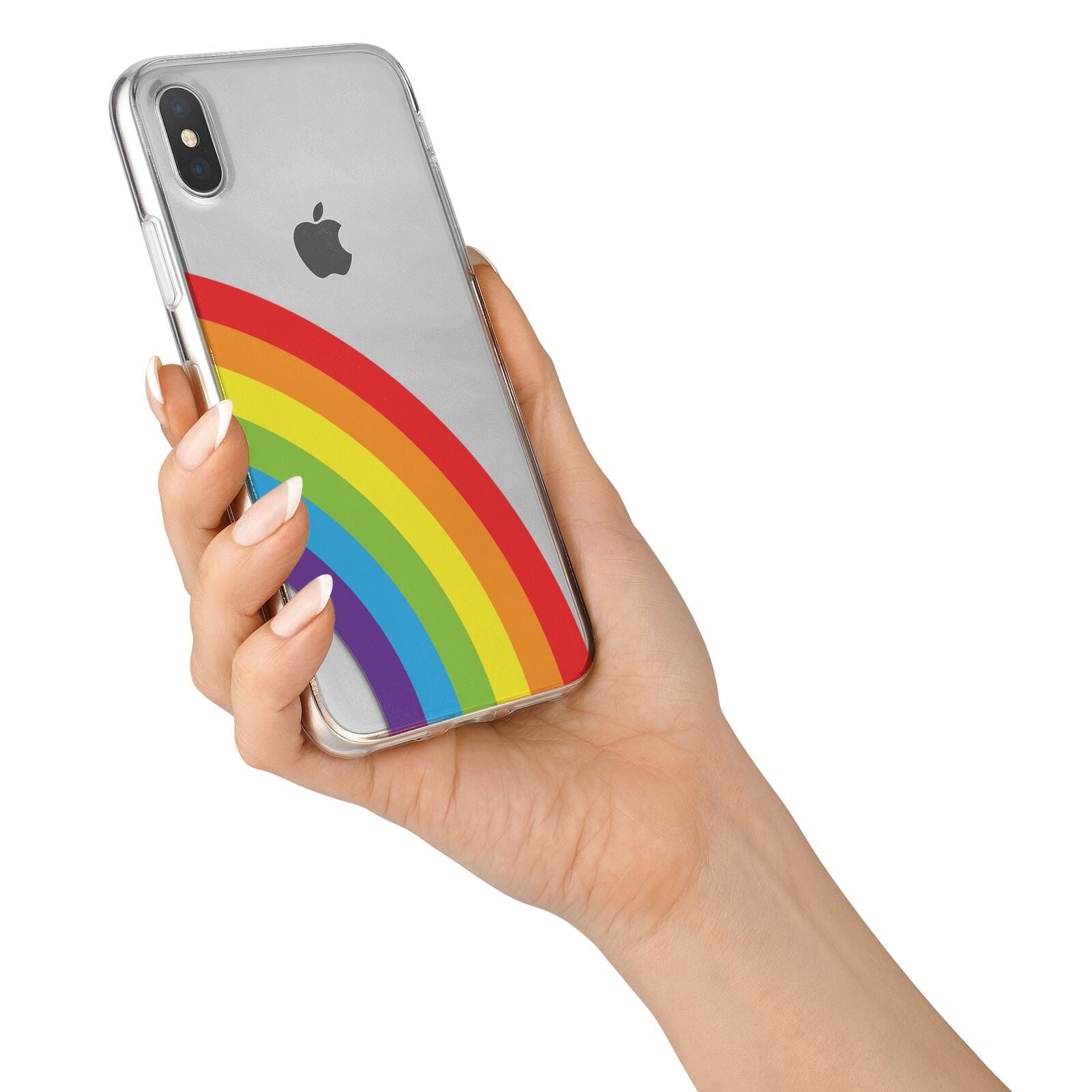 Large Rainbow iPhone X Bumper Case on Silver iPhone Alternative Image 2
