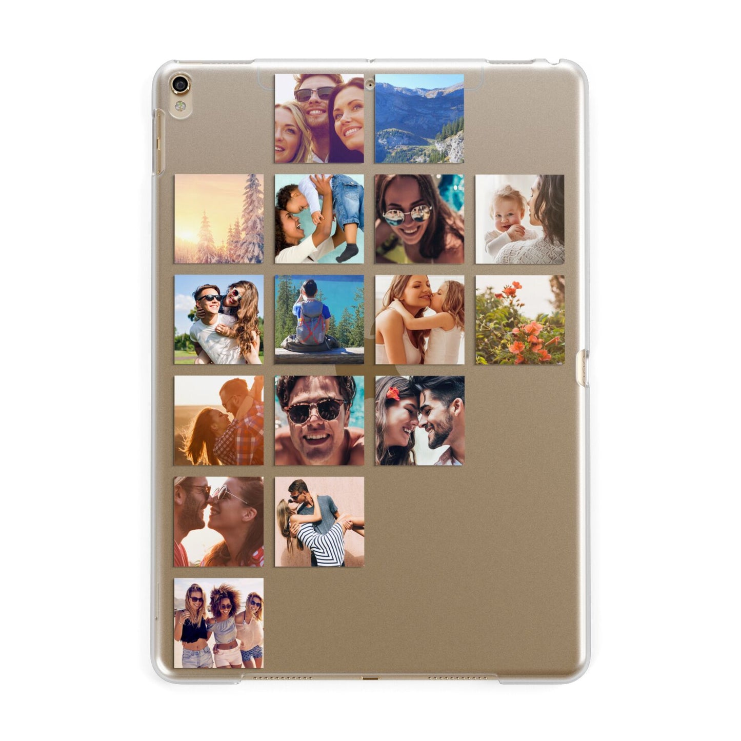 Left Diagonal Photo Montage Upload Apple iPad Gold Case