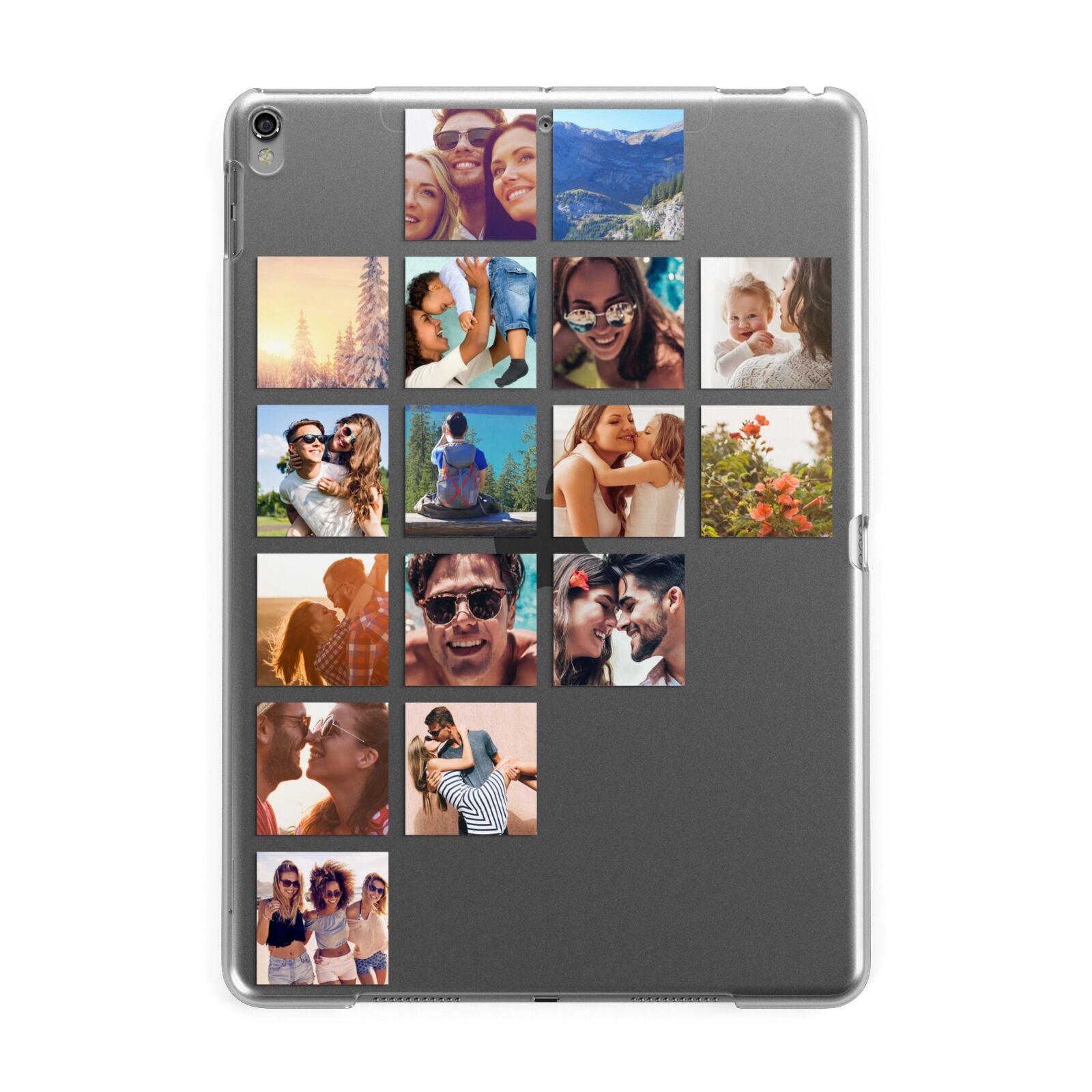Left Diagonal Photo Montage Upload Apple iPad Grey Case