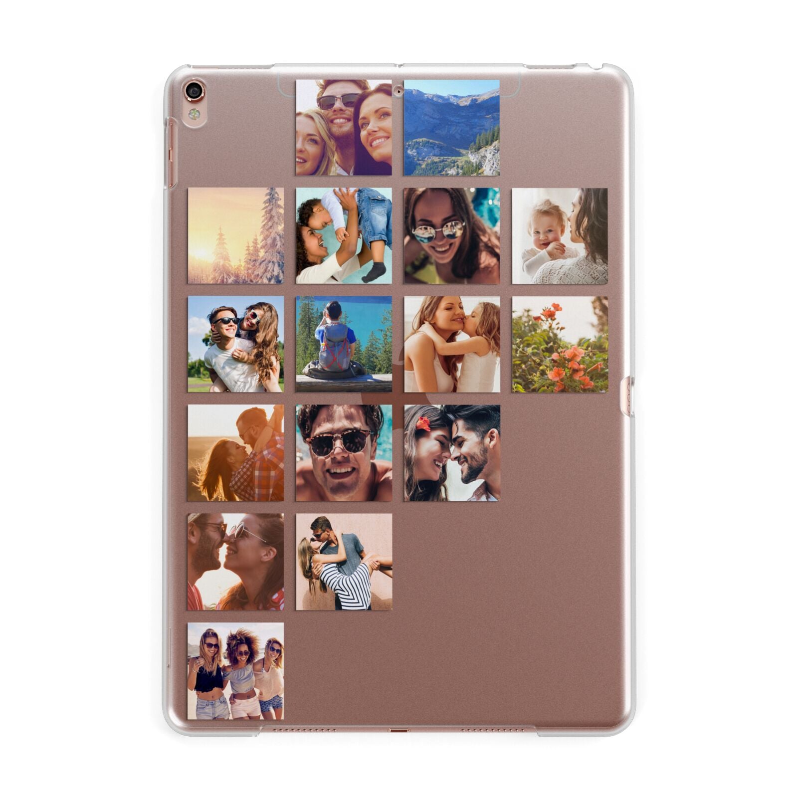 Left Diagonal Photo Montage Upload Apple iPad Rose Gold Case
