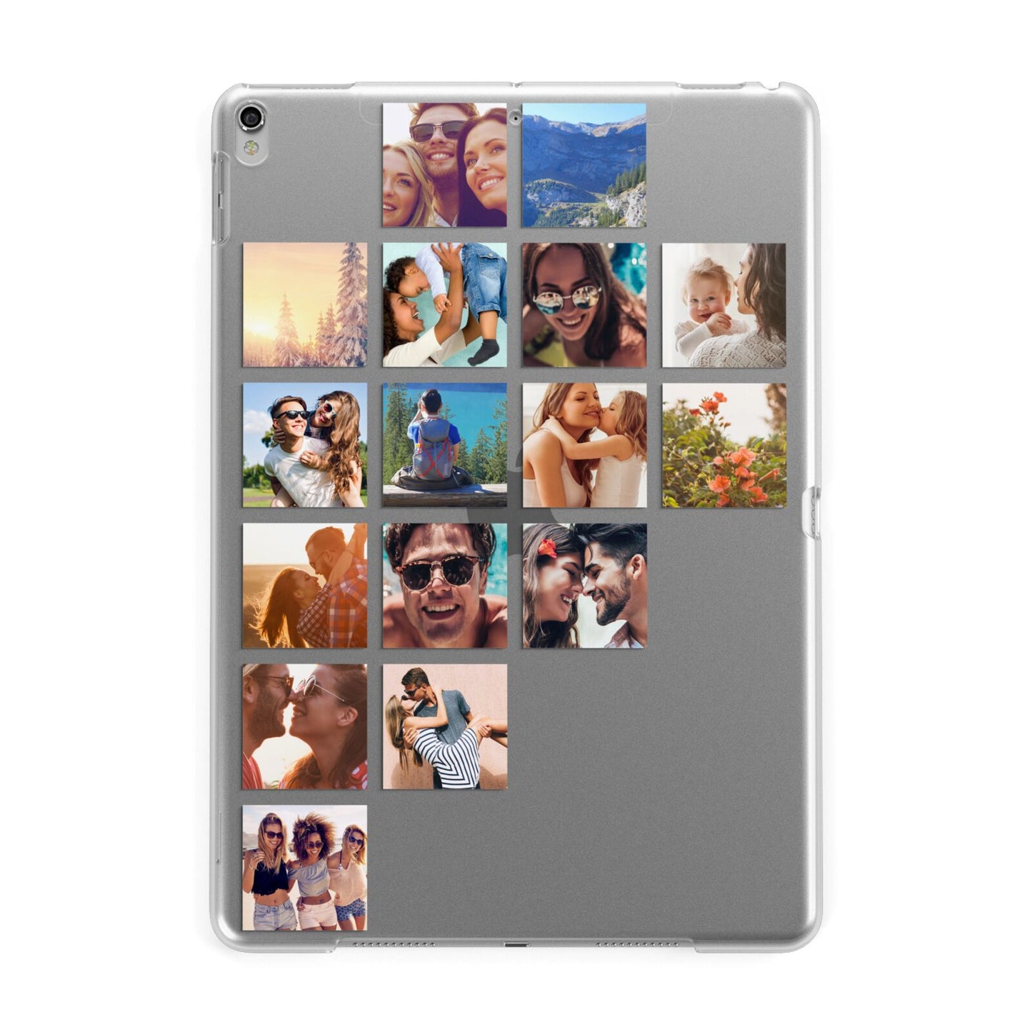 Left Diagonal Photo Montage Upload Apple iPad Silver Case