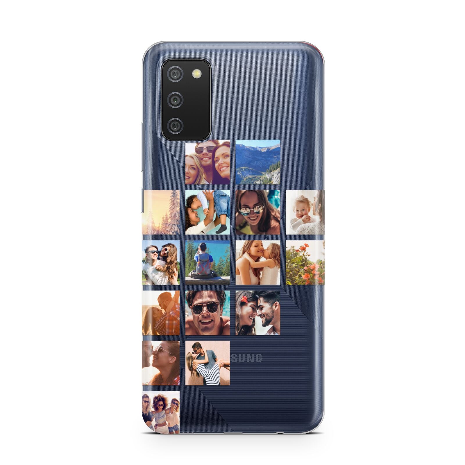 Left Diagonal Photo Montage Upload Samsung A02s Case