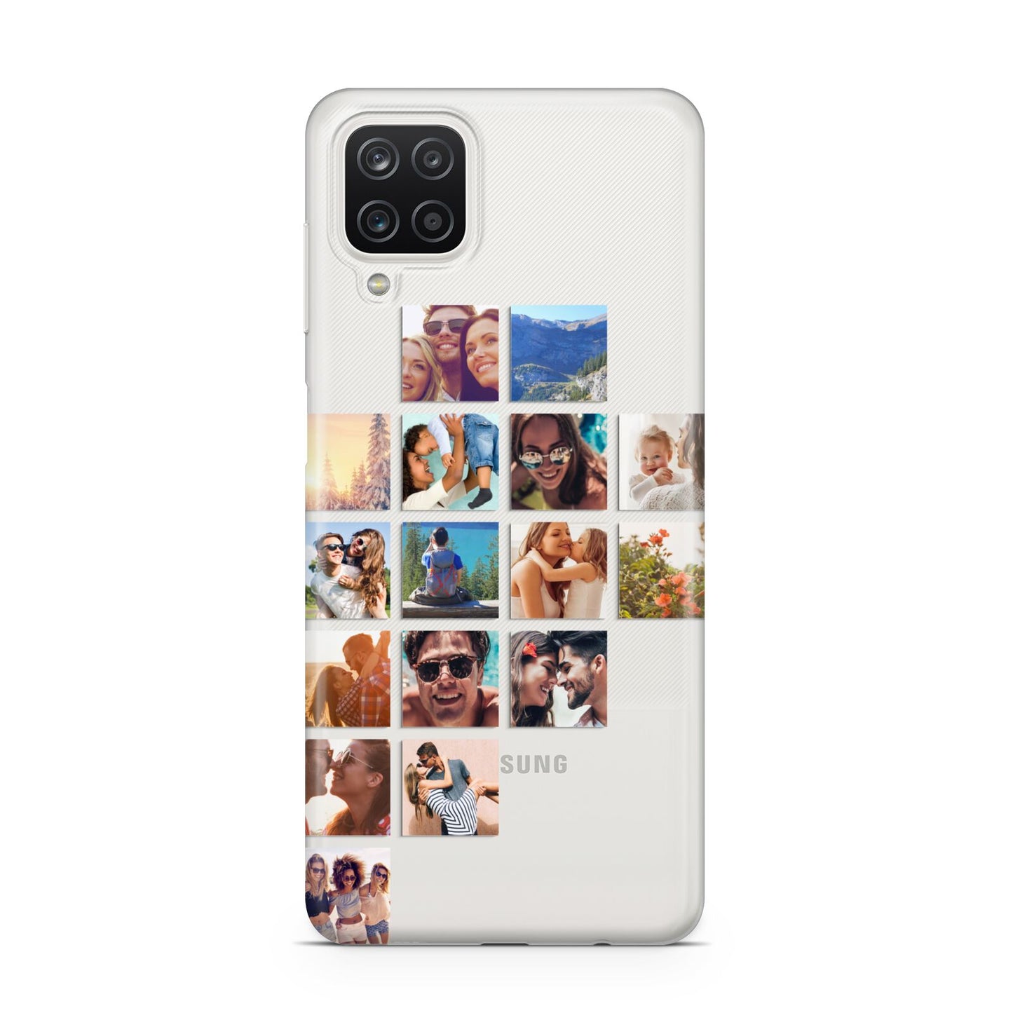 Left Diagonal Photo Montage Upload Samsung A12 Case