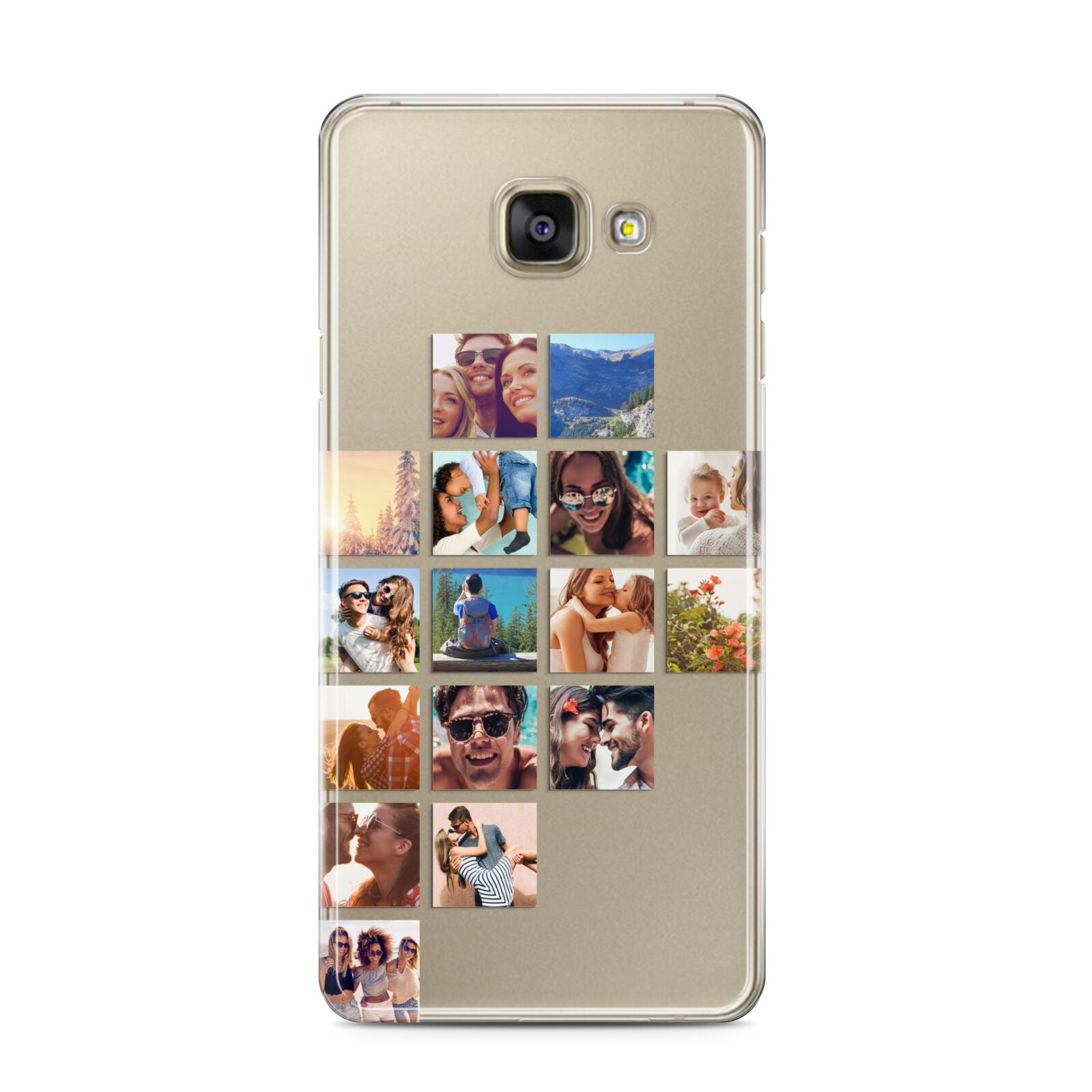 Left Diagonal Photo Montage Upload Samsung Galaxy A3 2016 Case on gold phone