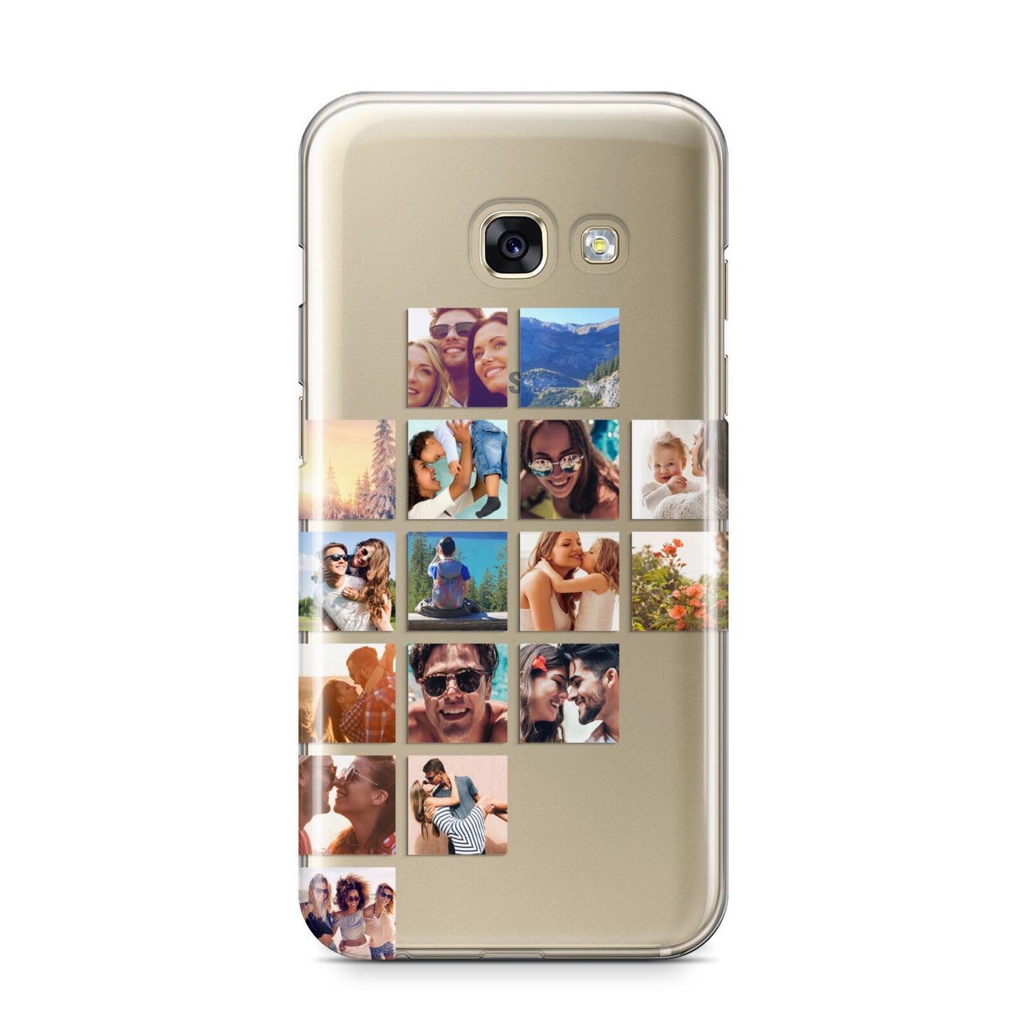 Left Diagonal Photo Montage Upload Samsung Galaxy A3 2017 Case on gold phone