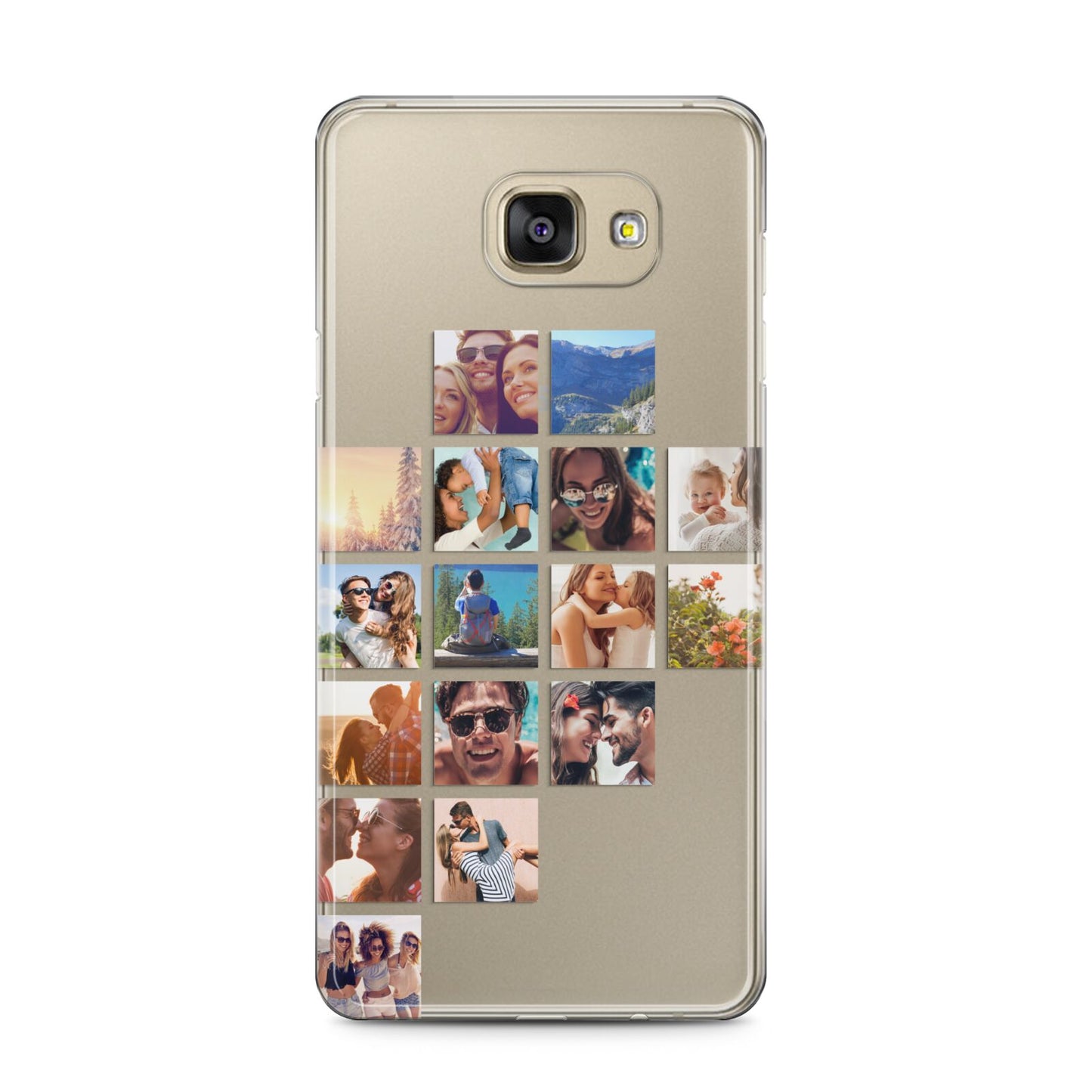 Left Diagonal Photo Montage Upload Samsung Galaxy A5 2016 Case on gold phone