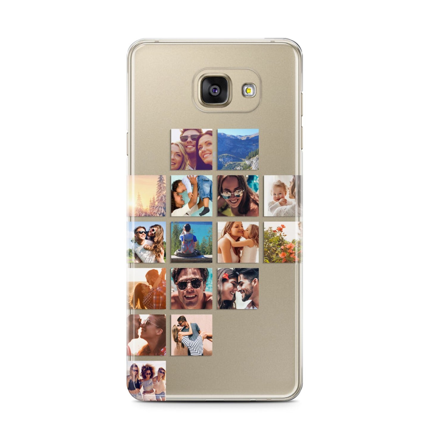 Left Diagonal Photo Montage Upload Samsung Galaxy A7 2016 Case on gold phone