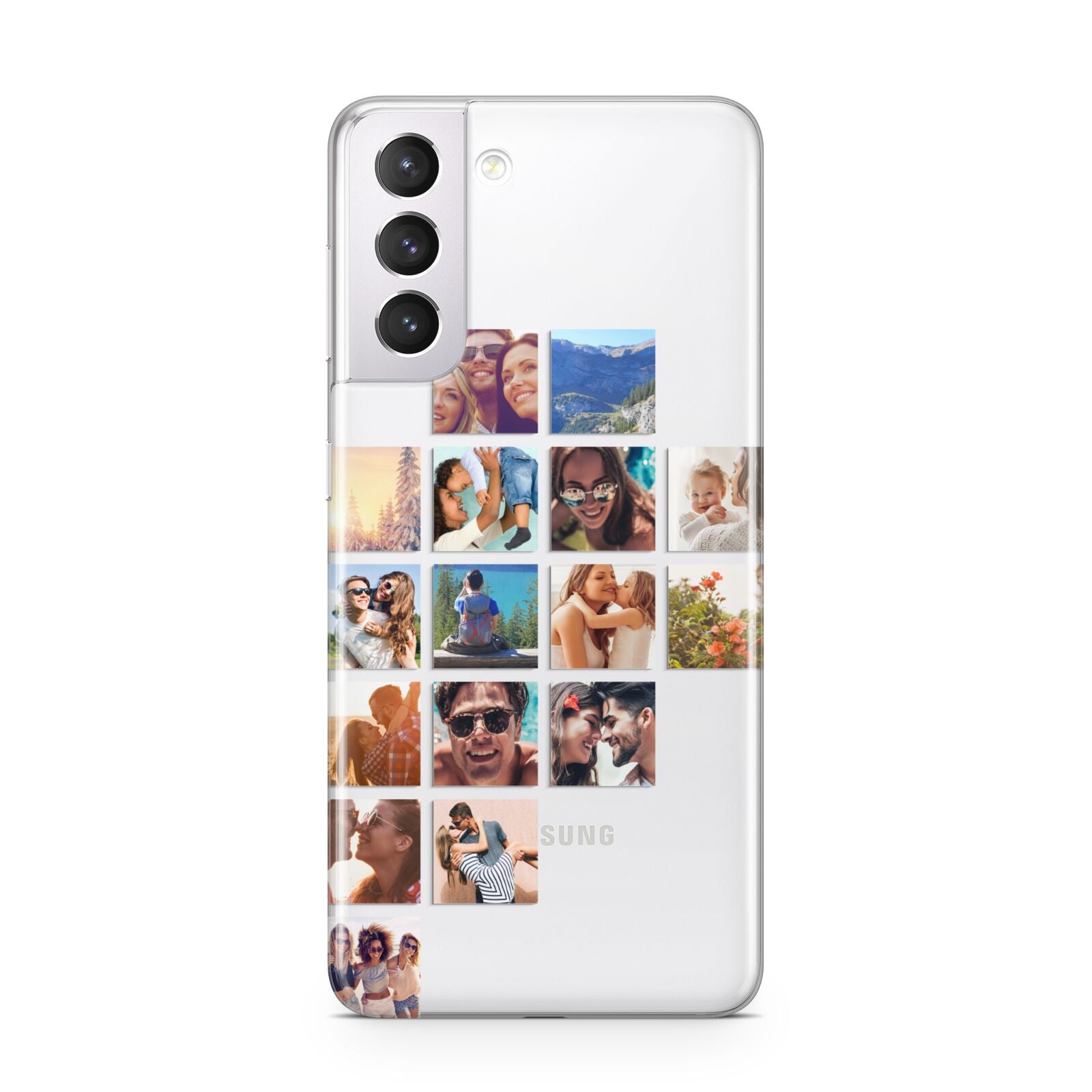 Left Diagonal Photo Montage Upload Samsung S21 Case