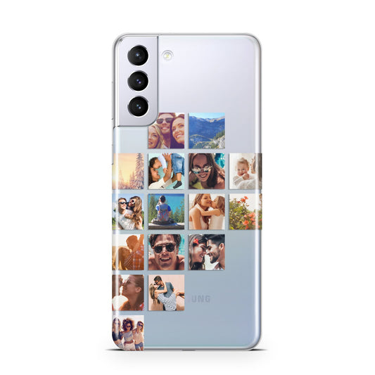 Left Diagonal Photo Montage Upload Samsung S21 Plus Phone Case