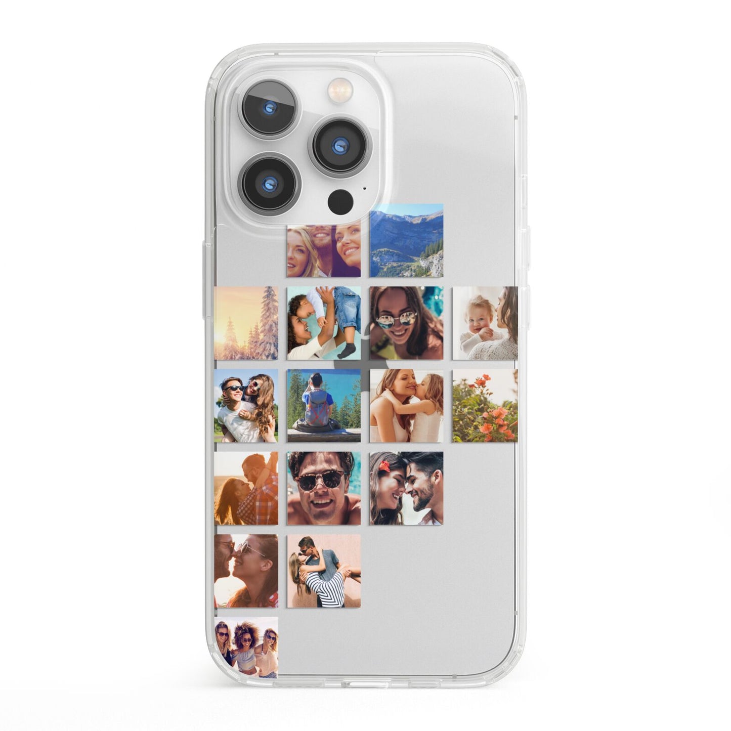 Left Diagonal Photo Montage Upload iPhone 13 Pro Clear Bumper Case