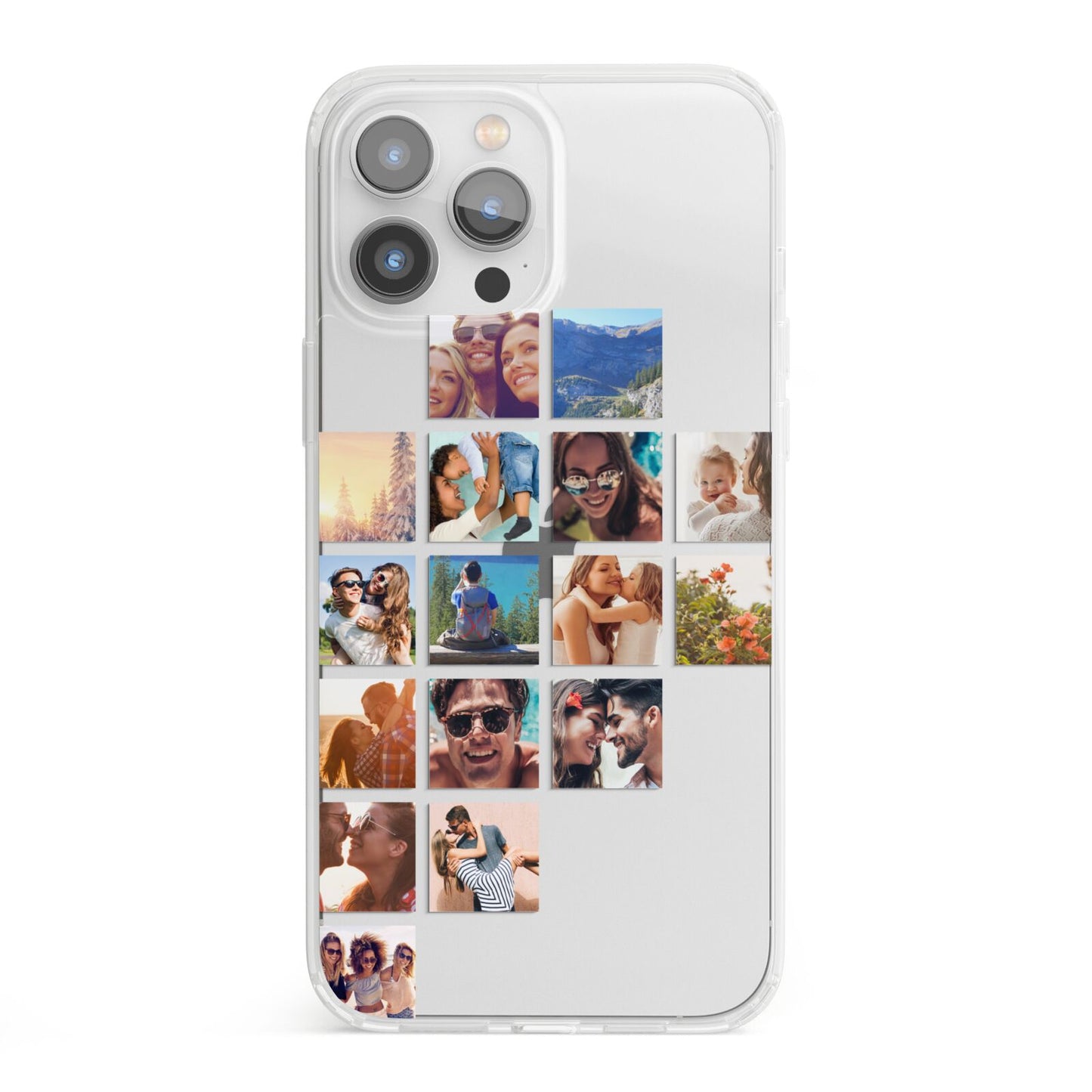 Left Diagonal Photo Montage Upload iPhone 13 Pro Max Clear Bumper Case