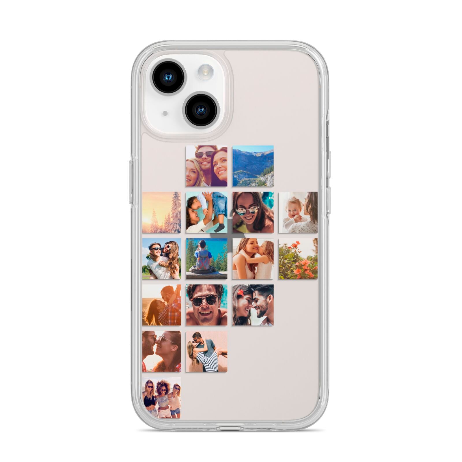 Left Diagonal Photo Montage Upload iPhone 14 Clear Tough Case Starlight