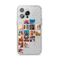 Left Diagonal Photo Montage Upload iPhone 14 Pro Max Glitter Tough Case Silver