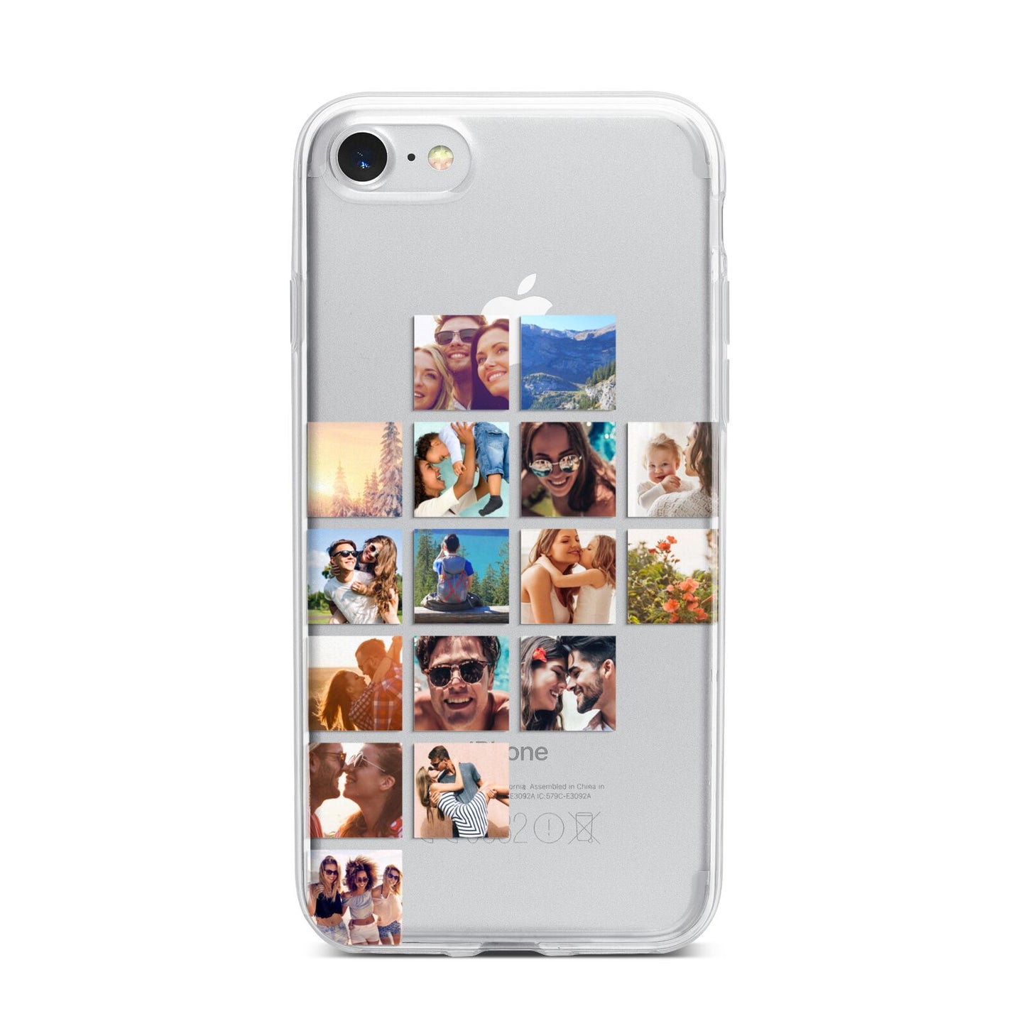 Left Diagonal Photo Montage Upload iPhone 7 Bumper Case on Silver iPhone