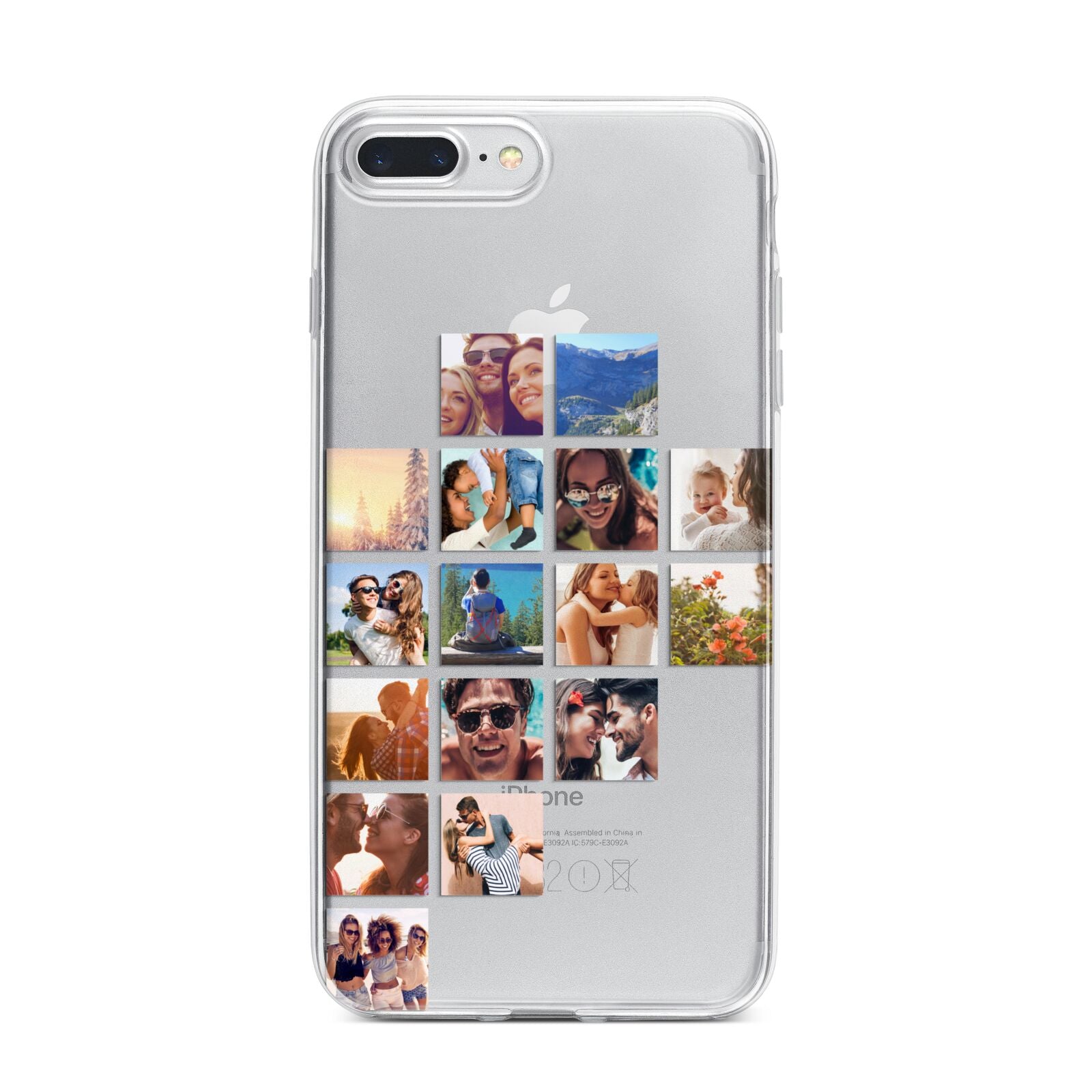 Left Diagonal Photo Montage Upload iPhone 7 Plus Bumper Case on Silver iPhone