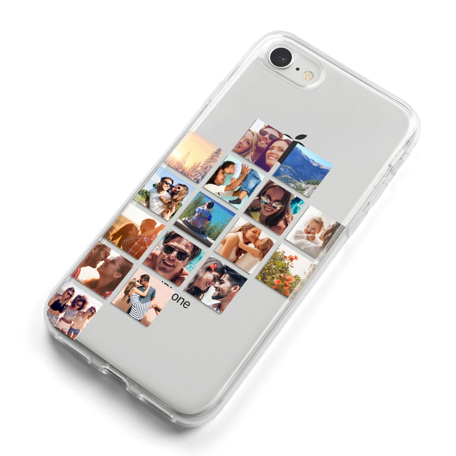 Left Diagonal Photo Montage Upload iPhone 8 Bumper Case on Silver iPhone Alternative Image