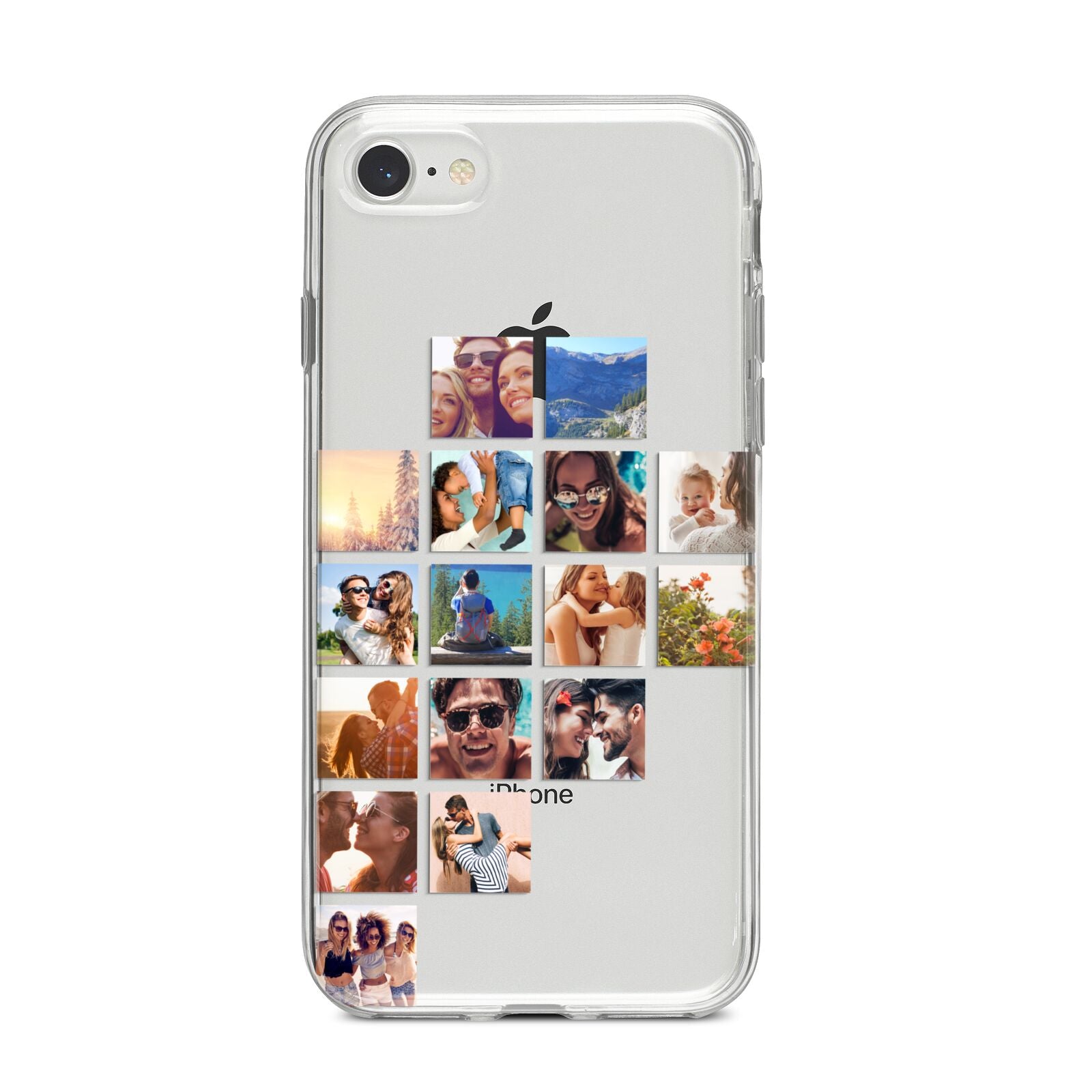 Left Diagonal Photo Montage Upload iPhone 8 Bumper Case on Silver iPhone