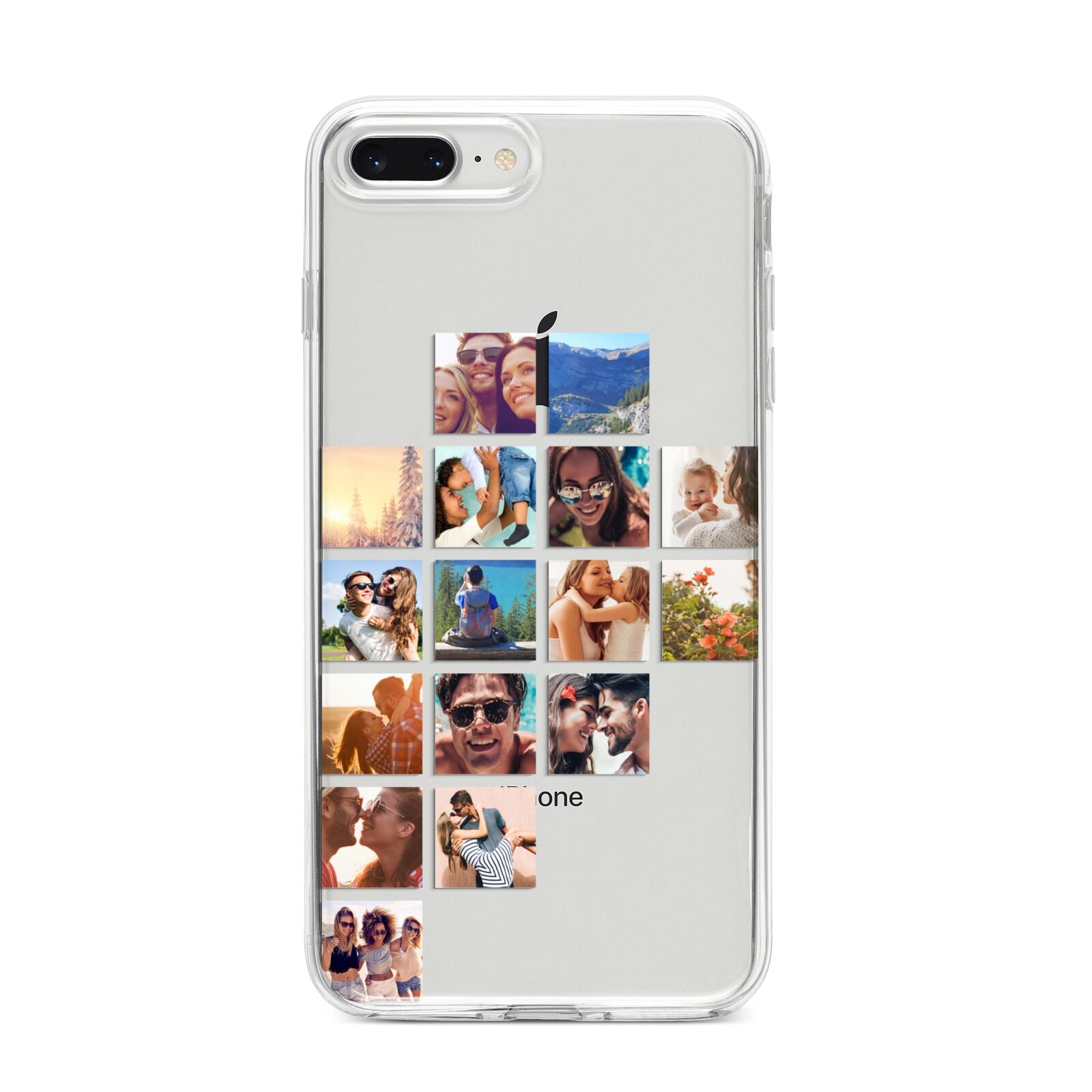Left Diagonal Photo Montage Upload iPhone 8 Plus Bumper Case on Silver iPhone