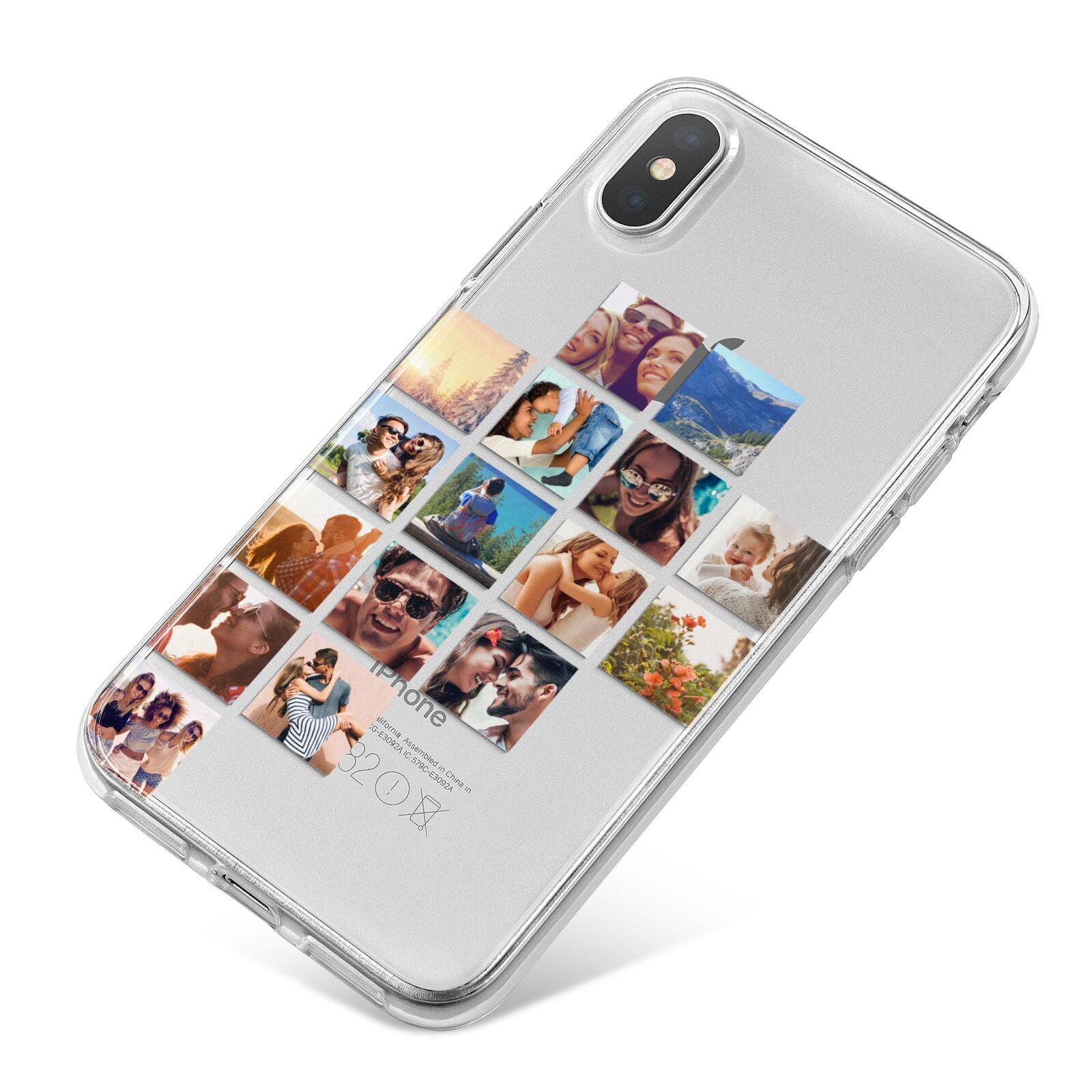 Left Diagonal Photo Montage Upload iPhone X Bumper Case on Silver iPhone