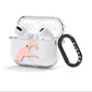 Left Hand in Half Heart with Name AirPods Clear Case 3rd Gen Side Image