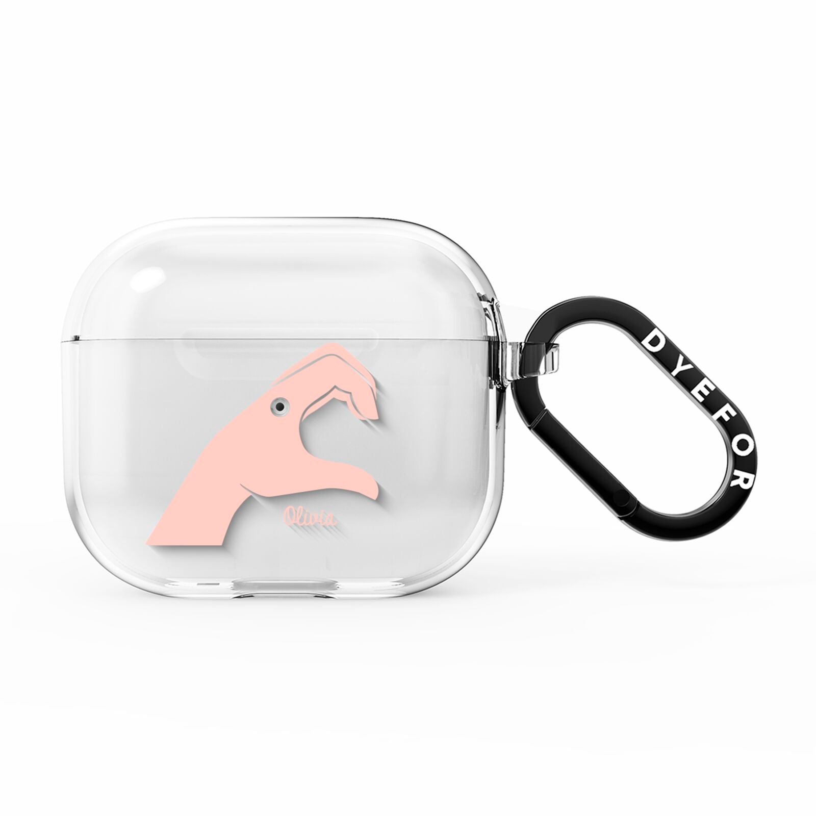 Left Hand in Half Heart with Name AirPods Clear Case 3rd Gen