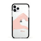 Left Hand in Half Heart with Name Apple iPhone 11 Pro in Silver with Black Impact Case