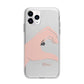 Left Hand in Half Heart with Name Apple iPhone 11 Pro in Silver with Bumper Case