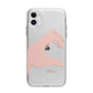 Left Hand in Half Heart with Name Apple iPhone 11 in White with Bumper Case