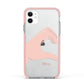 Left Hand in Half Heart with Name Apple iPhone 11 in White with Pink Impact Case