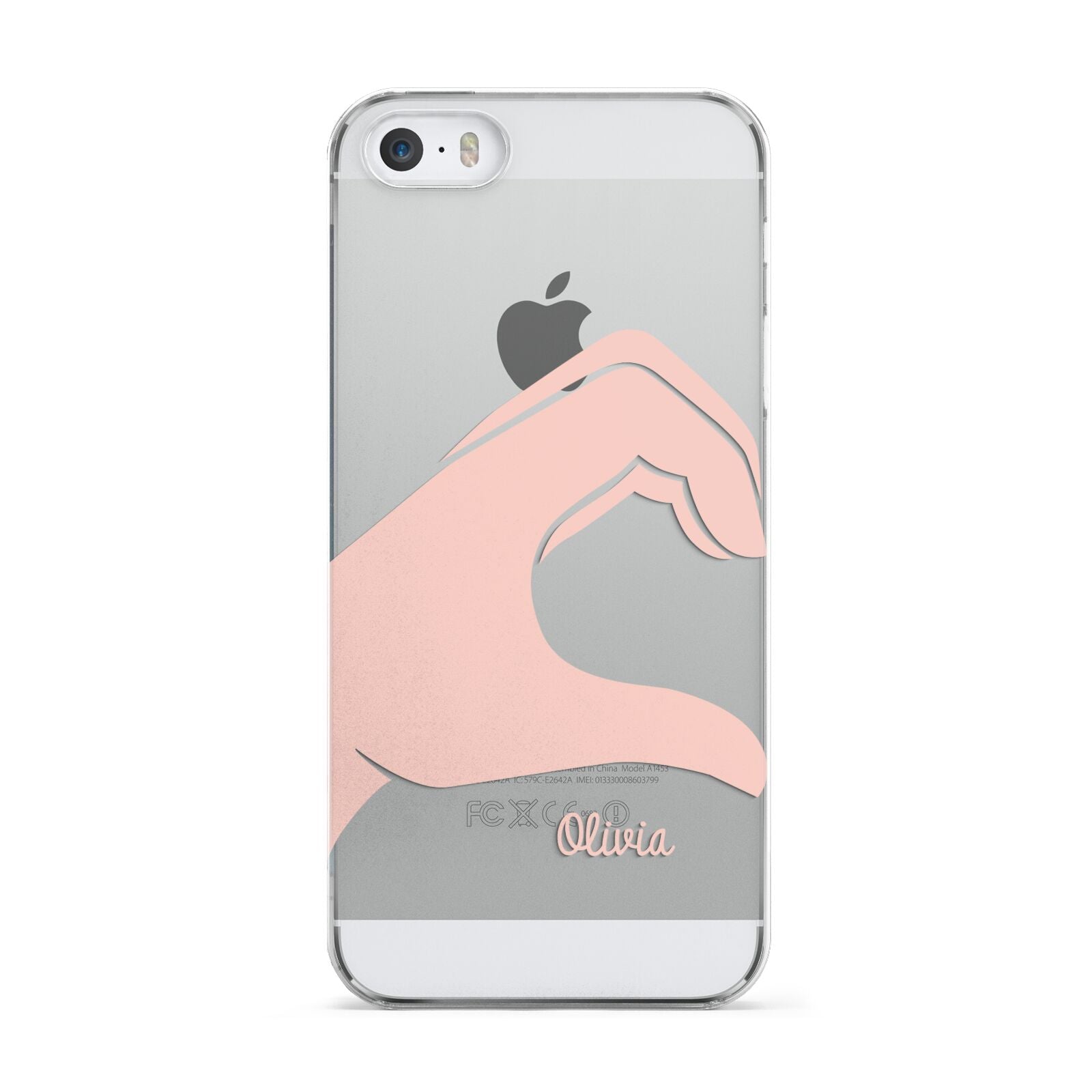 Left Hand in Half Heart with Name Apple iPhone 5 Case
