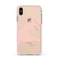 Left Hand in Half Heart with Name Apple iPhone Xs Max Impact Case Pink Edge on Gold Phone