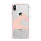 Left Hand in Half Heart with Name Apple iPhone Xs Max Impact Case Pink Edge on Silver Phone