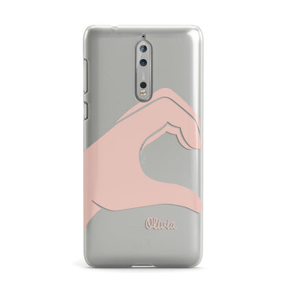 Left Hand in Half Heart with Name Nokia Case