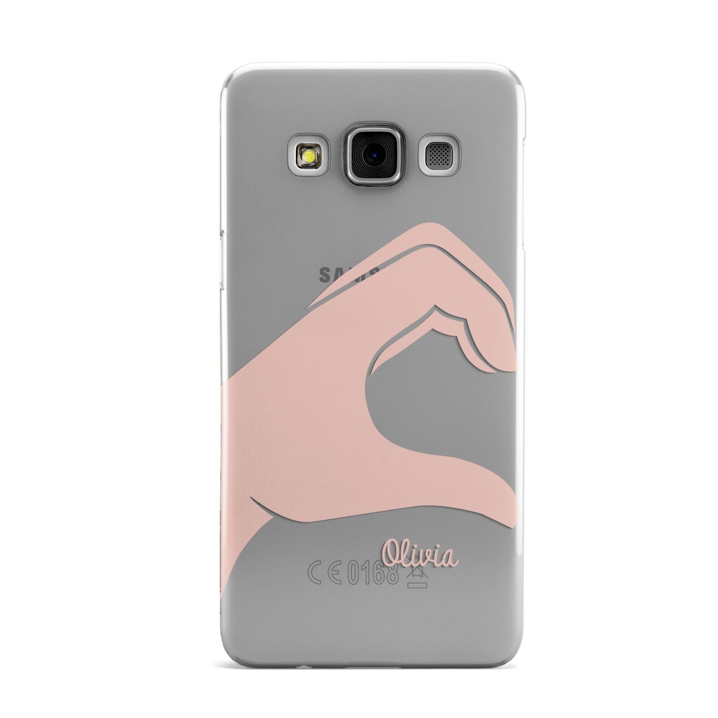 Left Hand in Half Heart with Name Samsung Galaxy A3 Case