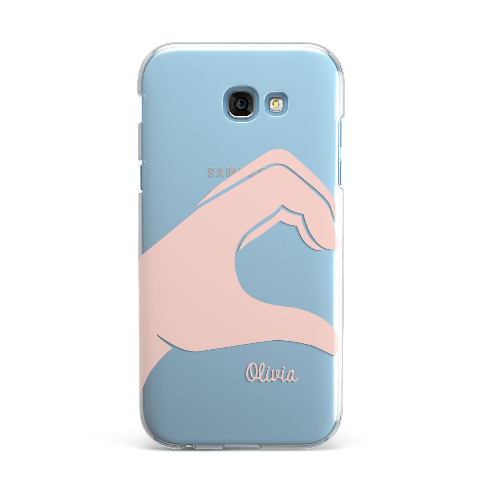 Left Hand in Half Heart with Name Samsung Galaxy A7 2017 Case