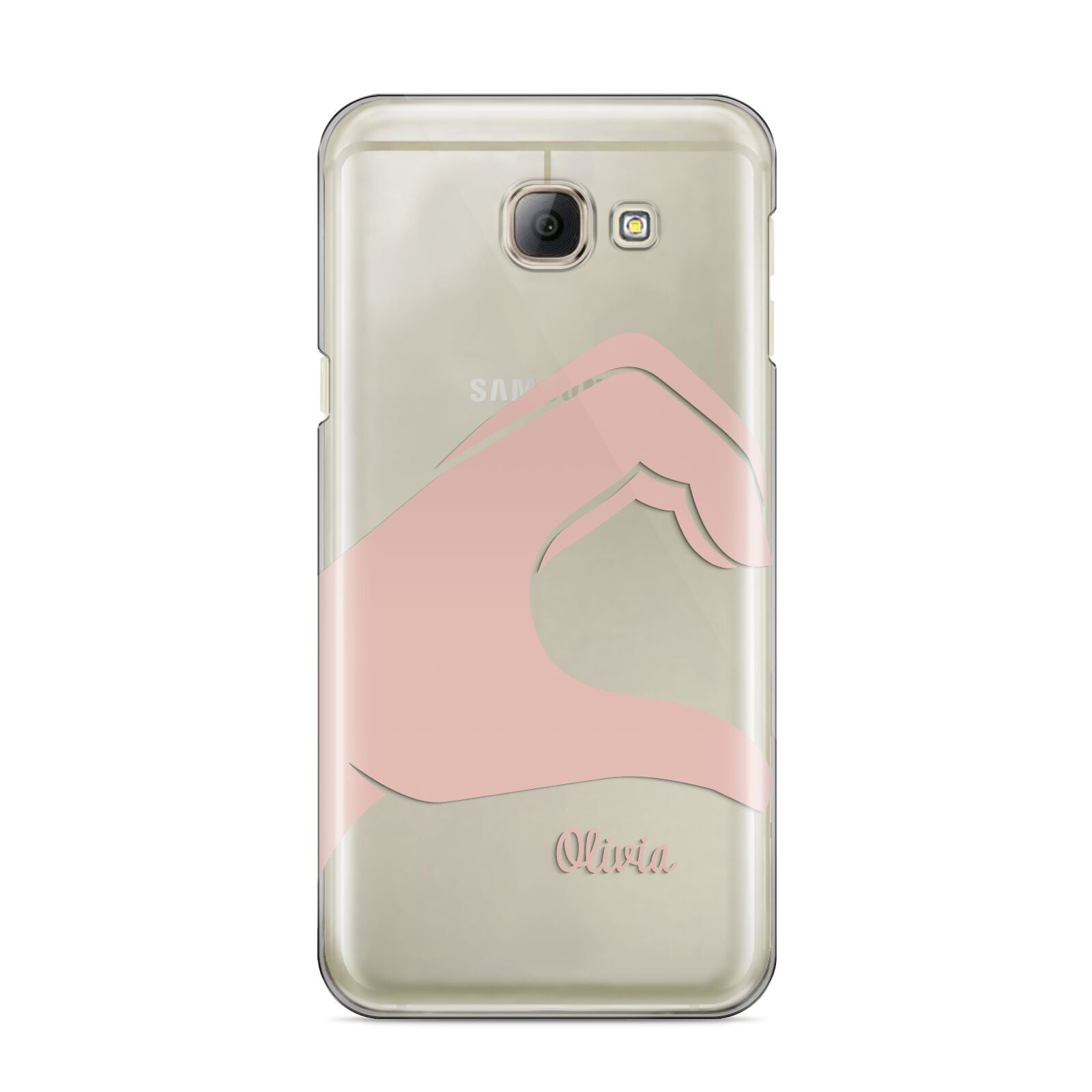 Left Hand in Half Heart with Name Samsung Galaxy A8 2016 Case