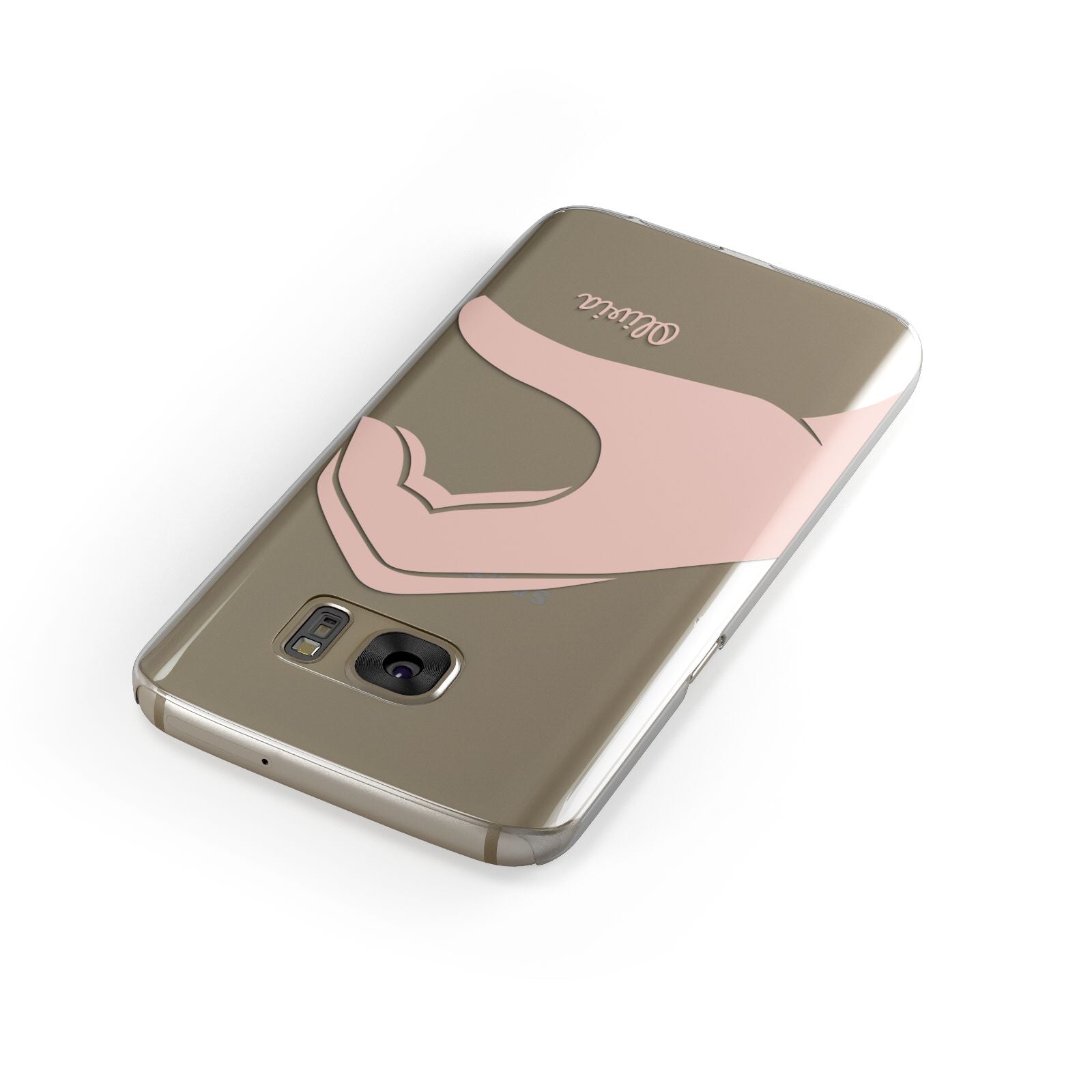 Left Hand in Half Heart with Name Samsung Galaxy Case Front Close Up