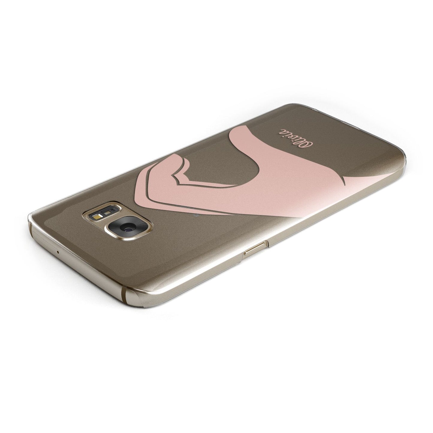 Left Hand in Half Heart with Name Samsung Galaxy Case Top Cutout